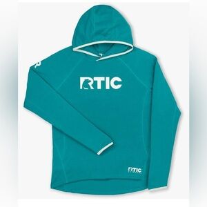 RTIC Men's Teal Hoodie Sweater XL Lightweight Outdoor Fishing Long Sleeve